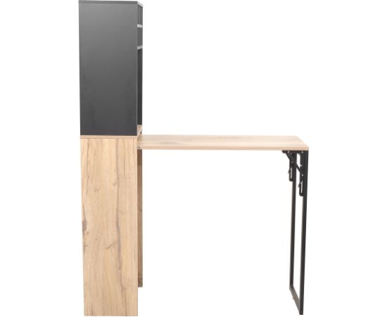 Bar shelf with table HANNES 44x122(30)xH170cm, rustic melamine