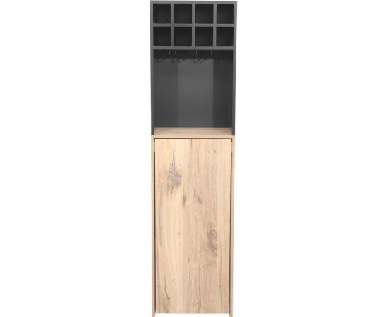 Bar shelf with table HANNES 44x122(30)xH170cm, rustic melamine
