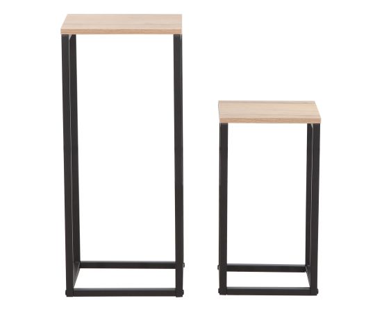 Side table HANNES 2pcs set 26x26xH60cm, 22x22xH40cm, rustic melamine