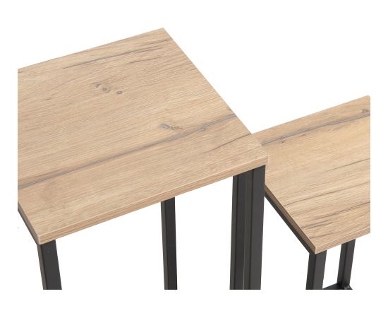 Side table HANNES 2pcs set 26x26xH60cm, 22x22xH40cm, rustic melamine