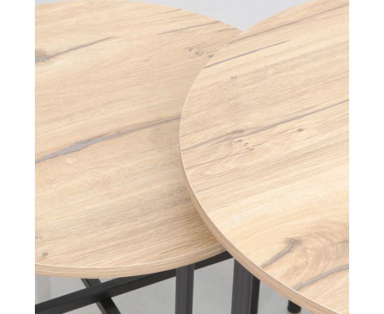Coffee table HANNES 50x50xH40cm, rustic melamine