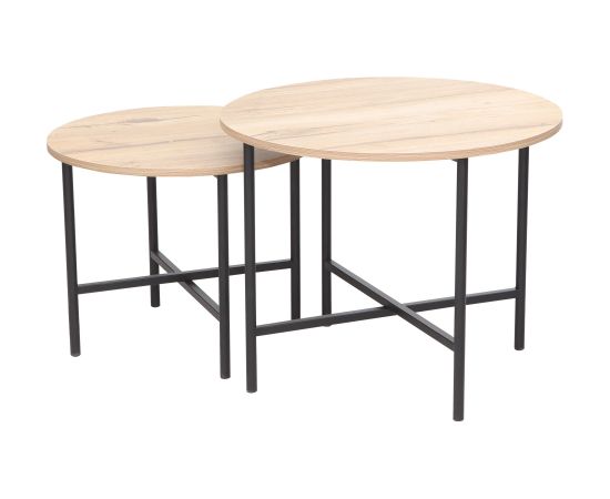 Coffee table HANNES 60x60xH48cm, rustic melamine