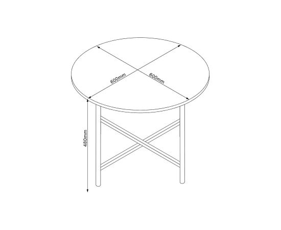 Coffee table HANNES 60x60xH48cm, rustic melamine