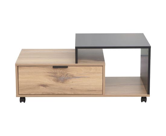 Coffee table HANNES 90x50xH40cm, rustic / black melamine