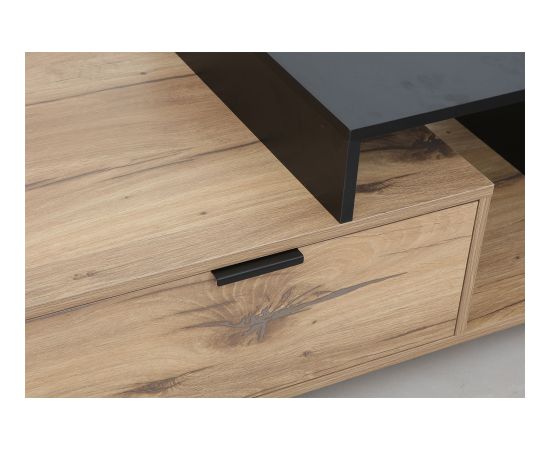 Coffee table HANNES 90x50xH40cm, rustic / black melamine