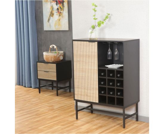 Cabinet HELVE with wine rack 80x40xH110cm, melamine
