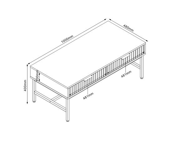 Kafijas galdiņš HELVE 100x48xH40cm, melamīns