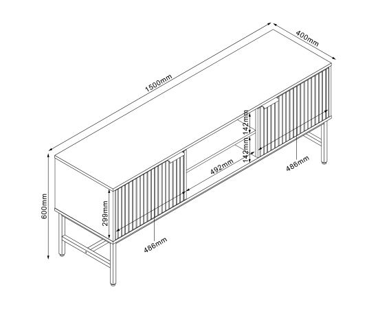 TV galds HELVE 150x40xH60cm, melamīns