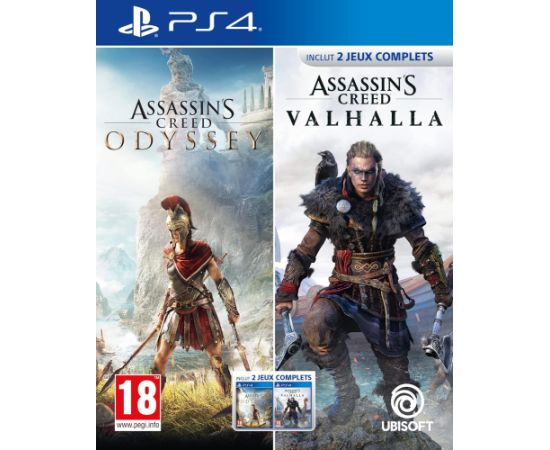 Ubisoft PS4 Assassins Creed Valhalla + Odyssey Double Pack Playstation 4 video spēle