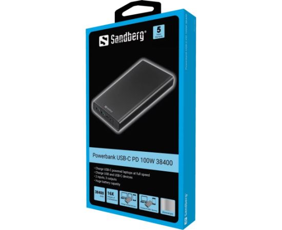 Sandberg 420-63 Powerbank USB-C PD 100W 38400mAh