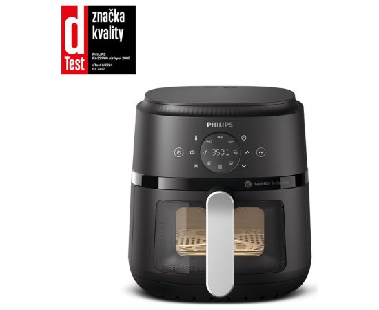 Philips 2000 series NA221/00 fryer Single 4.2 L Stand-alone 1500 W Hot air fryer Black, Silver