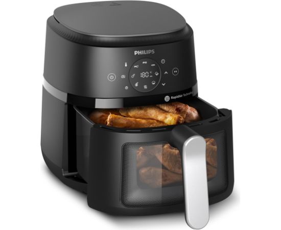 Philips 2000 series NA221/00 fryer Single 4.2 L Stand-alone 1500 W Hot air fryer Black, Silver
