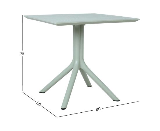 Laud MANGO 80x80xH75cm, greenish gray plastic