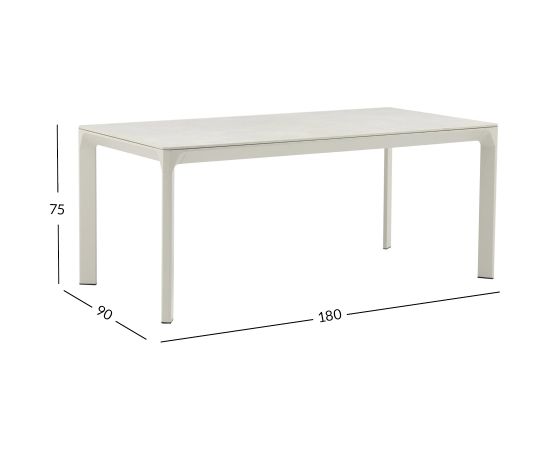 Table MELROSE 180x90xH75cm, beige