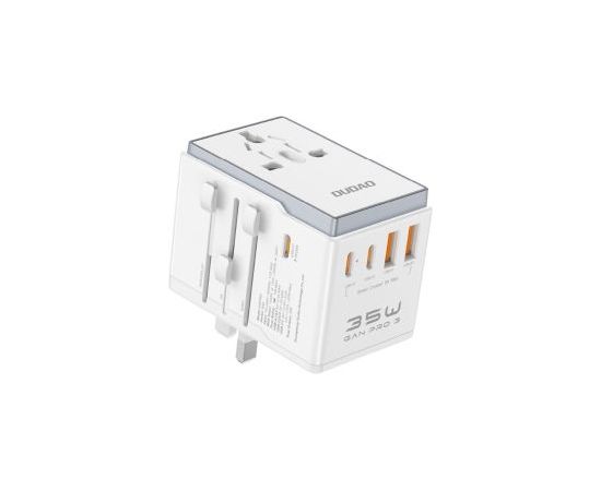 Dudao   Dudao A35Pro 35W EU / UK / AUS / US / JP travel adapter 3x USB-C 2x USB-A - white