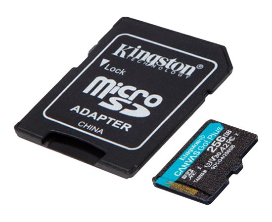 KINGSTON 256GB microSDXC Canvas Go Plus Gen4 200MB/s A2 U3 V30 Card + Adapter