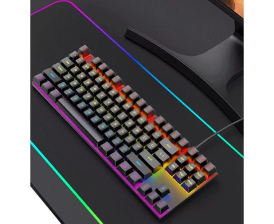 RoGer K80 Spēļu vadu Mehāniskā tastatūra RGB / USB