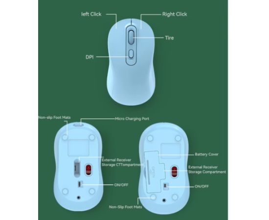 RoGer P273 Беспроводная Перезаряжаемая Мышь  1600 DPI / Type-C / Black