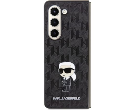 Karl Lagerfeld KLHCZFD5SAPKINPK Z Fold5 F946 hardcase czarny|black Saffiano Monogram Ikonik Pin