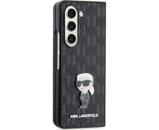 Karl Lagerfeld KLHCZFD5SAPKINPK Z Fold5 F946 hardcase czarny|black Saffiano Monogram Ikonik Pin