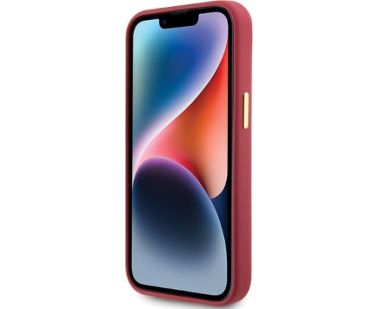 GUHCP15SSMBSLM Guess iPhone 15 6.1" hardcase Silicone Script Metal Logo & Frame magenta