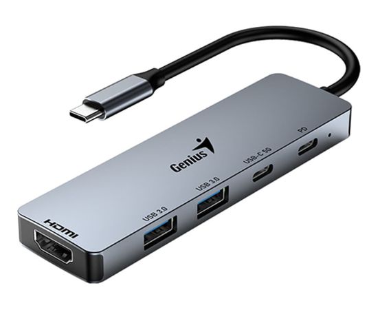 HUB USB Genius USB (3.0) hub 5-port, UH-500,  2x USB 3.0,1x HDMI,2x USB-C,Power Delivery 100W