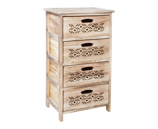 Chest of drawers MIHKLI with 4 storage units 40x29x73cm, natural