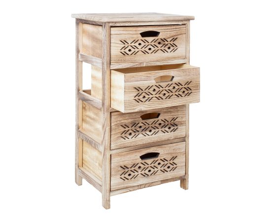 Chest of drawers MIHKLI with 4 storage units 40x29x73cm, natural