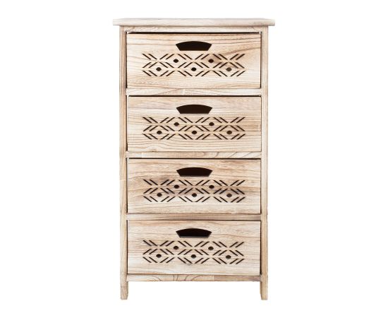 Chest of drawers MIHKLI with 4 storage units 40x29x73cm, natural