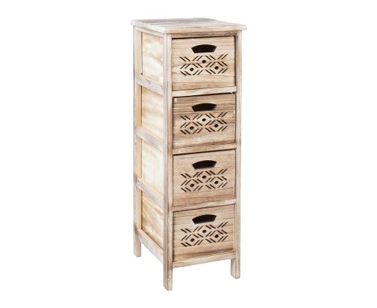 Chest of drawers MIHKLI with 4 storage units 26x32x81cm, natural