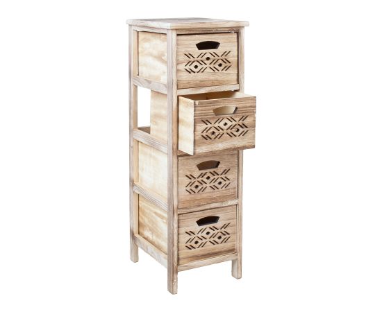 Chest of drawers MIHKLI with 4 storage units 26x32x81cm, natural