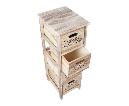 Chest of drawers MIHKLI with 4 storage units 26x32x81cm, natural