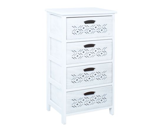 Chest of drawers MIHKLI with 4 storage units 40x29x73cm, white