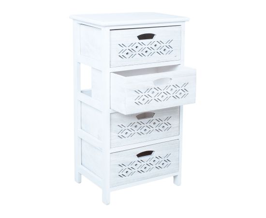 Chest of drawers MIHKLI with 4 storage units 40x29x73cm, white