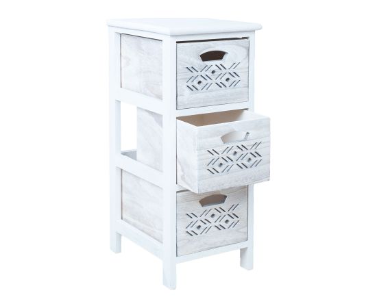 Chest of drawers MIHKLI with 3 storage units 26x32x63cm, white