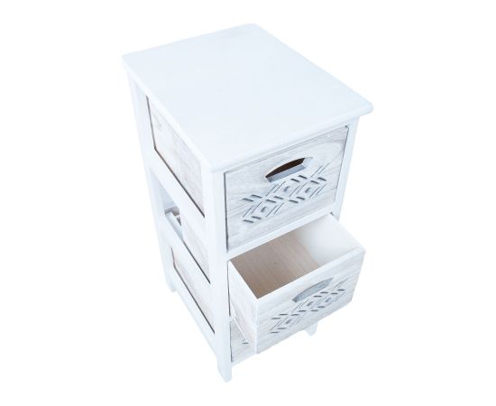 Chest of drawers MIHKLI with 3 storage units 26x32x63cm, white