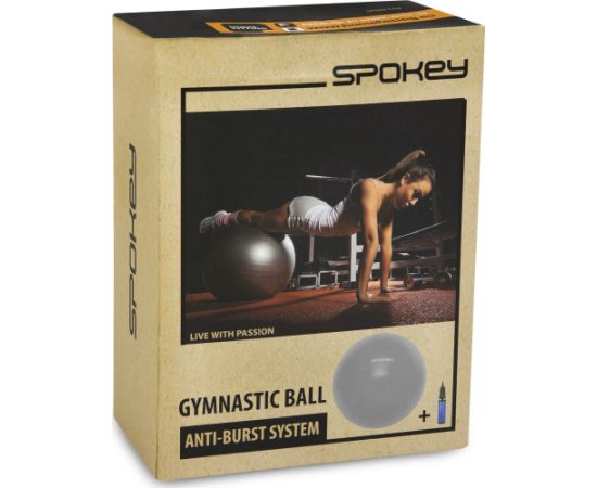 Trenažieru zāles bumba pelēka Spokey FITBALL III