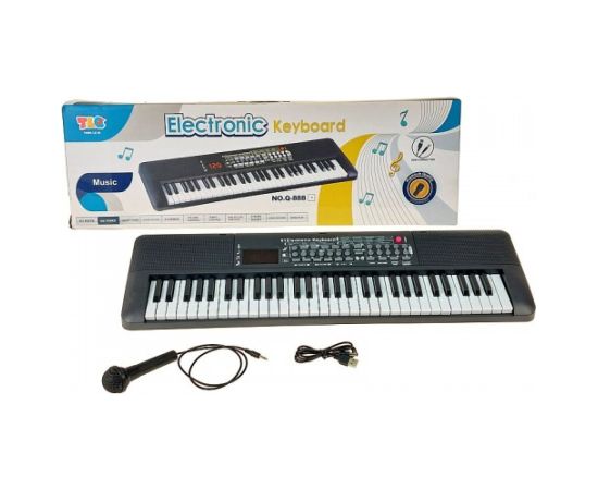 Adar Детский синтезатор 61 клавиши с микрофоном (USB или батарейки)  74x23 cm 606791