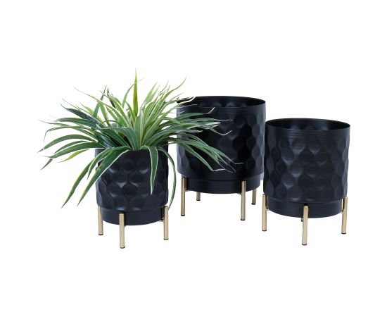 Puķupods DEIA D18xH24cm, melns/zeltīts