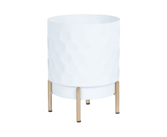 Puķupods DEIA D18xH24cm, balts/zeltīts
