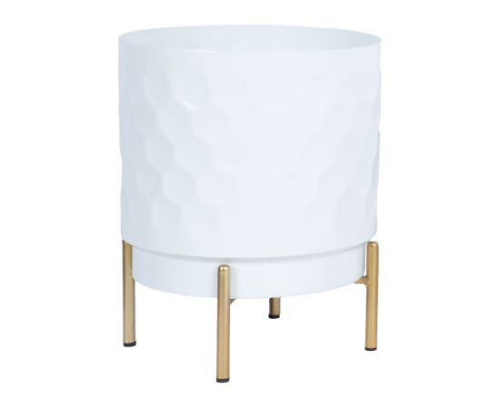 Puķupods DEIA D21xH26cm, balts/zeltīts