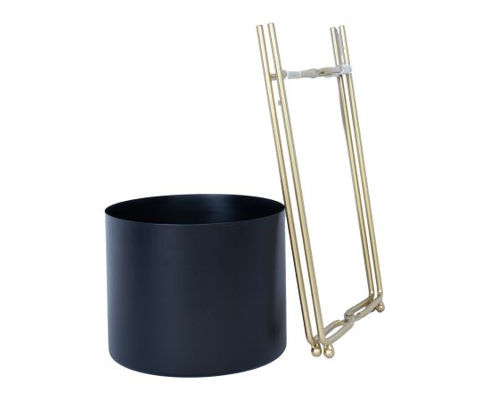 Puķu statīvs DEIA BLACK S 19,5x18xH37cm, melns/zeltīts