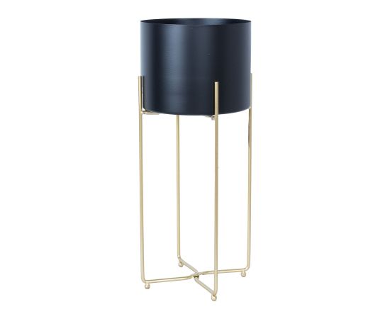 Puķu statīvs DEIA BLACK L 24,5x23,5xH57cm, melns/zeltīts