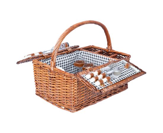 Picnic basket for 4 people, 46x33xH22/40cm