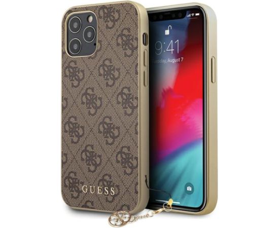 Guess 4G Charms Case for iPhone 12|12 Pro 6.1 Brown