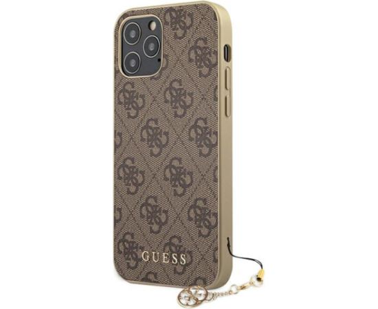 Guess 4G Charms Case for iPhone 12|12 Pro 6.1 Brown