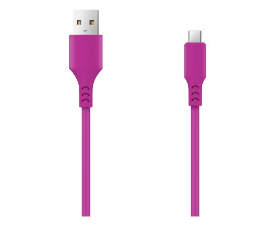 Setty cable USB- microUSB 1,0 m 2A magenta