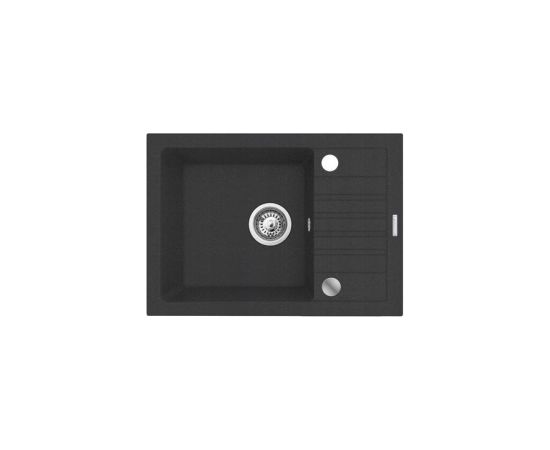 Black sink set with flexi faucet - MAIDSINKS BALI sink (62x44) 1B1D black + Flessi Black Edition faucet