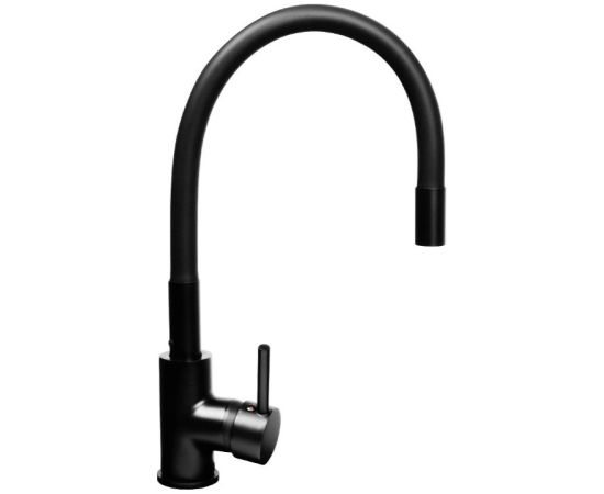 Black sink set with flexi faucet - MAIDSINKS BALI sink (62x44) 1B1D black + Flessi Black Edition faucet