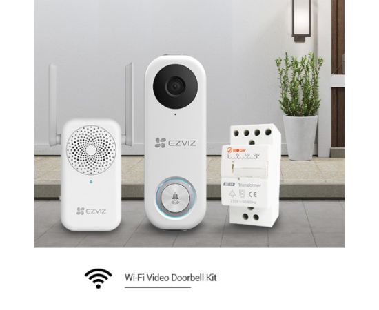 EZVIZ DB1C Smart Video Doorbell with Chime & Transformer Kit